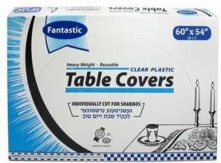 60X54 DISPOSABLE CLEAR PLASTIC TABLE COVERS INDIVIDUALLY PRE CUT 28 ct 