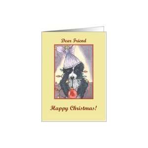  Happy Christmas, dog, puppy, paper cards, friend, Card 