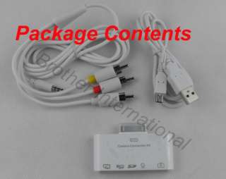 in 1 iPad AV out Camera Connection Kit USB SD Card Reader