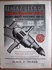 1928 Black & Decker Heavy Duty Electric Drill TOOL Ad