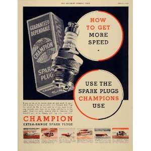 1934 Ad Champion Spark Plugs Salduro Denver Cedar Lake 