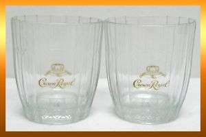 CROWN ROYAL Gold Logo Set of 2 Old Fashioned Glasses 4” Tall Holds 8 