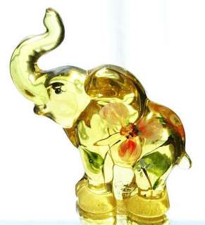 Fenton Hand Painted Buttercup Elephant Figurine  