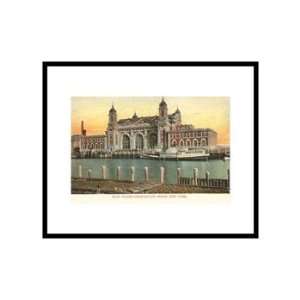 Ellis Island Immigration Depot, New York City Pre Matted Poster Print 