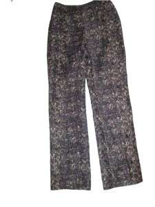 Dana Buchman sz 6 Linen & Silk Blue Print Pants EUC  