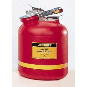 Justrite Nonmetallic Liquid Disposal Safety Cans, Fittings Plated 