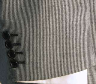 Valentino GORGEOUS Exotic Italian Light Gray Ribbed Mens Dress Suit 