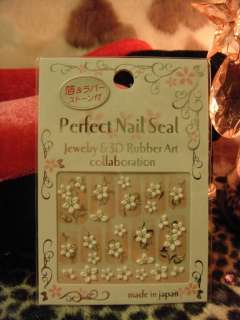 Japan Perfect 3D Nail Art Jewelry Sticker  White Flower  
