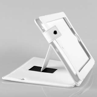 White Leather Stand Pouch Case Cover For Apple iPad 2  