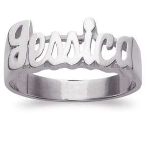   Sterling Silver Large Script Name Ring   Personalized Jewelry Jewelry