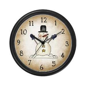    Waving Snowman Cute Wall Clock by 
