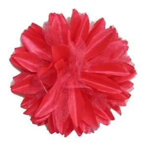    NEW Satin and Sheer Coral Dahlia Flower Hair Clip, Limited. Beauty
