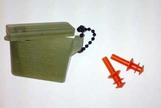GI Earplugs and Carry Case   MADE IN THE USA   Official Issue  