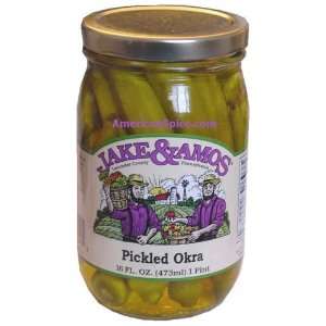 Jake & Amos Pickled Okra, 16 fl oz Grocery & Gourmet Food
