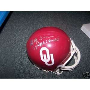 Billy Sims Oklahoma Sooners Heisman Signed Mini Helmet