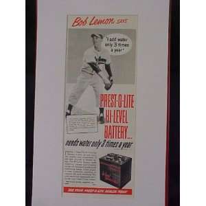 Bob Lemon Cleveland Indians 25 Game Winner 1950 Prest o lite 
