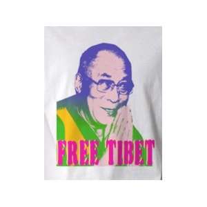 Dalai Lama Free Tibet 2   Pop Art Graphic T shirt (Mens Small)