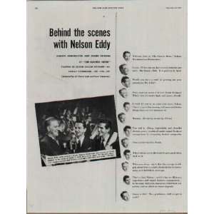 Behind the scenes with NELSON EDDY, orchestra leader ROBERT ARMBRUSTER 