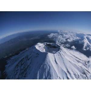  Aerial, Wide Angle View of Mt. Fujis Crater Premium 