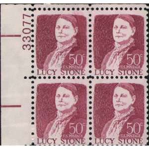 1968 LUCY STONE   ABOLITIONIST   SUFFRAGIST #1293 Plate Block of 4 x 