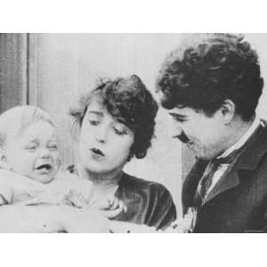 Charlie Chaplin with Mabel Normand in His Trysting Place. Stretched 