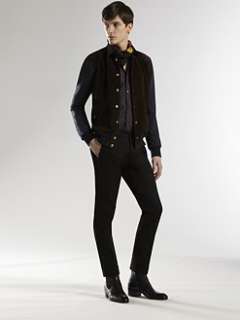 Double Knit Jacket with Detachable Knit Collar