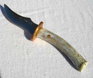 Handcrafted Elk Horn Fixed Blade Knife 10 1/2 Oklahoma  