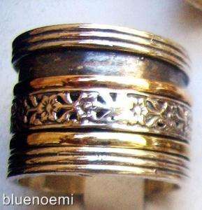 Spinner ring wide band Israeli spinning ring rose gold yellow gold 