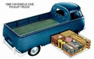 1960 VW ~ SINGLE CAB PICKUP TRUCK (BLUE) MAGNET  