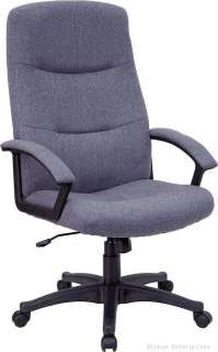 traditional grey fabric high back executive chair