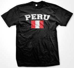 Peru World Cup Soccer Peruvian Pride Flag Mens T Shirt  
