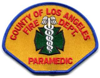     COUNTY OF LOS ANGELES   FIRE DEPT PARAMEDIC   EMS AMBULANCE PATCH