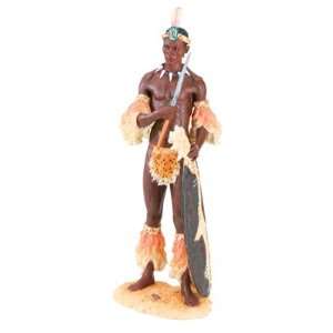  African Tribe Zulu Warrior Shaka Statue Figurine 