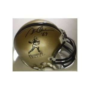 Steve Owens Autographed Gold Heisman Replica Mini Football Helmet with 