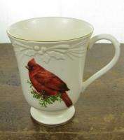 Lenox China WINTER GREETINGS Cardinal Birds Footed Mug  