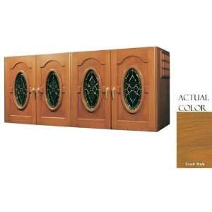   Door Wine Cellar Credenza   Glass Doors / Iced Oak Cabinet Appliances