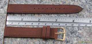 16mm Vintage HAMILTON Watch Band BROWN Genuine Leather Strap Made in 