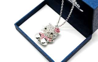 NEW HELLO KITTY BIG 3D BODY PINK FLOWER NECKLACE ~~  