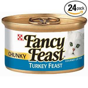 Fancy Feast Gourmet Cat Food, Chunky Turkey Feast, 3 Ounce Cans (Pack 