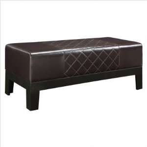  Crestview CVFYR888 Bench with Dark Brown Faux Leather and 