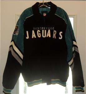 Jacksonville Jaguars NFL Full Zip Colorblock Suede Varsity Jacket XL 