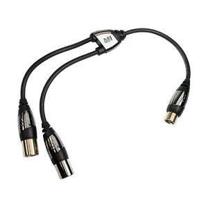  Monster Cable 1 Female to 2 Male XLR Y Adapter Black 
