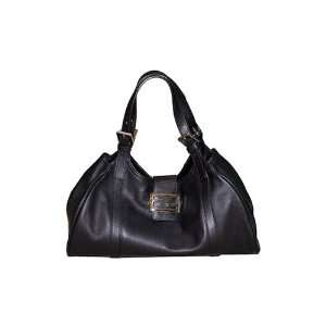  Fendi Sporty Bag Black Lamb Leather with Silver Buckle 