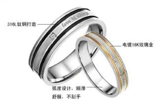 JR39 I Love You Stainless Steel Wedding Couple Rings  