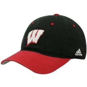   adidas Wisconsin Badgers Black Slope Flex Fit Hat: Sports & Outdoors