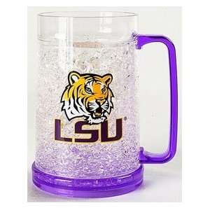  LSU Tigers Freezer Mug   Set of Two Crystal Glasses 