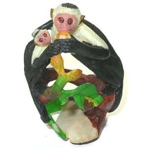  Monkey Pair Eating Fruit Tagua Carving