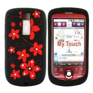    For TMobile MyTouch 3G Silicone Case Gems Red Flowers Electronics