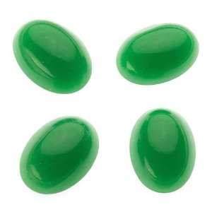  Vintage German Glass Cabochon Beads Opaque Dark Jade Green 