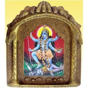 Hindu Goddess Maa Kali, Killing Lord Shiva, Poster Painting in Hand 